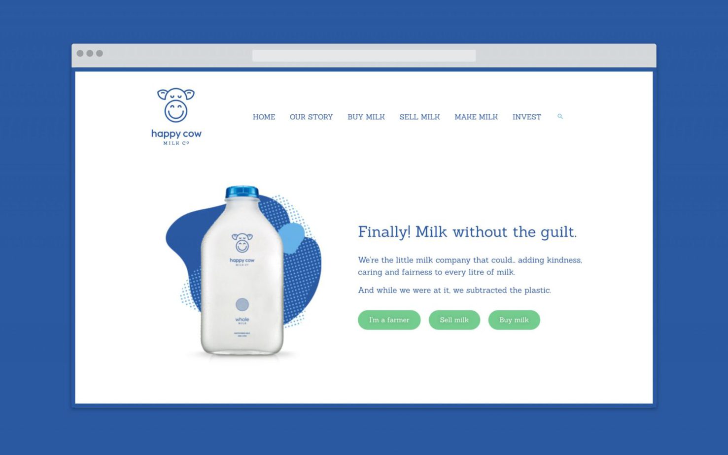 WordPress Website, Happy Cow Milk - Catchlight, Christchurch