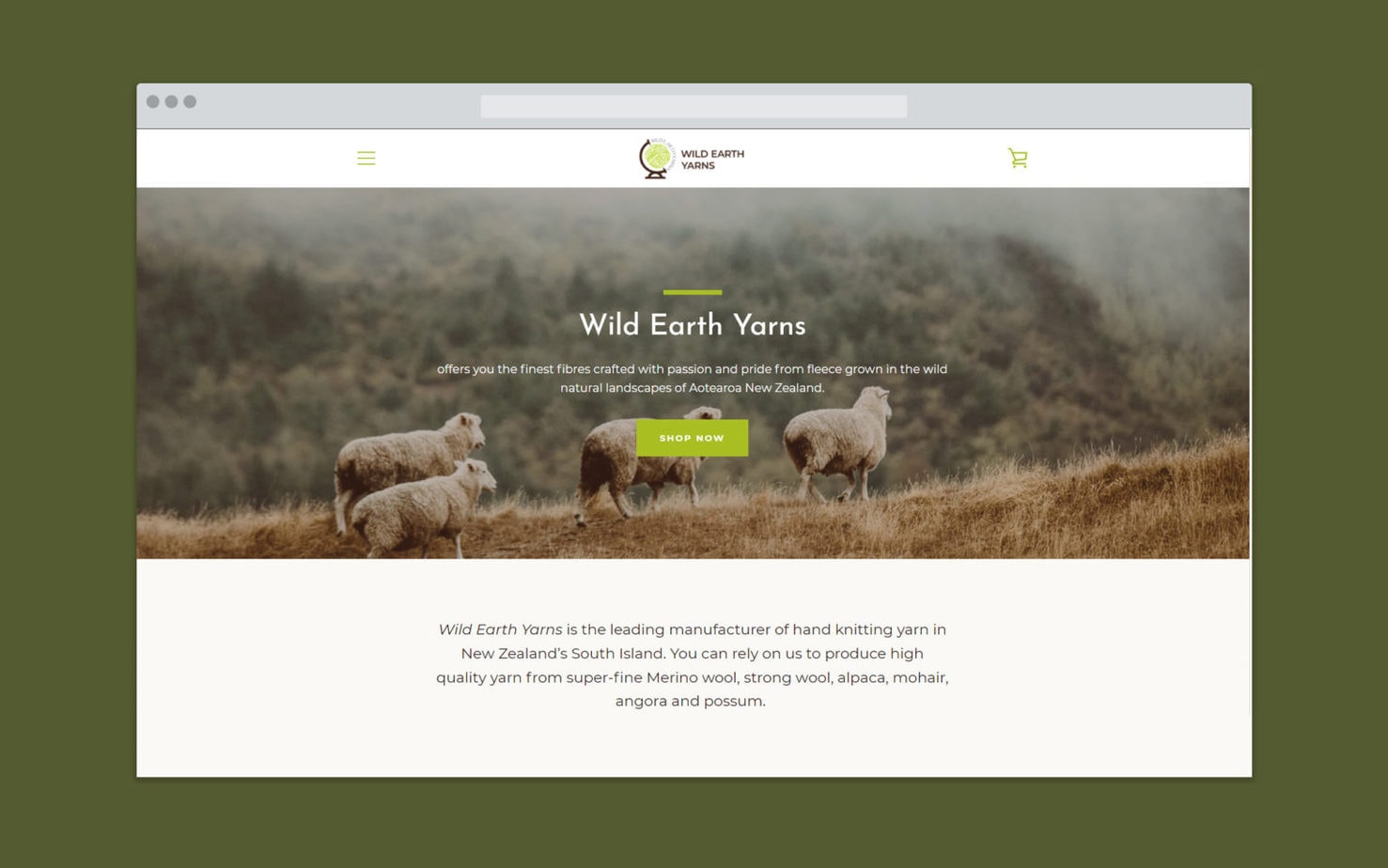 Wild Earth Yarns Website