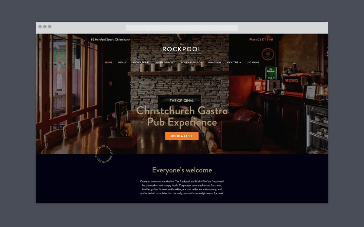 Rockpool Restaurant Bookings Website